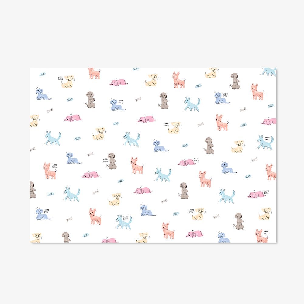 Cozy dogs wrapping paper