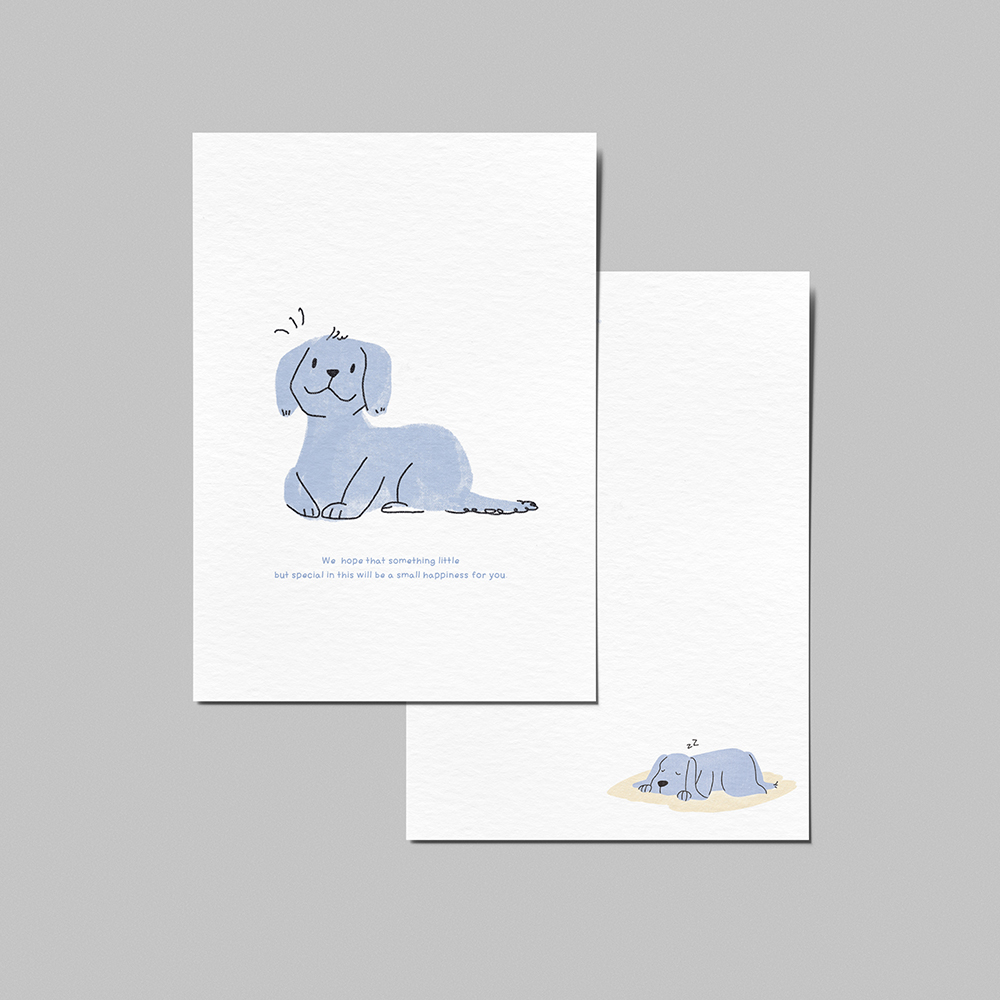 blue dog postcard