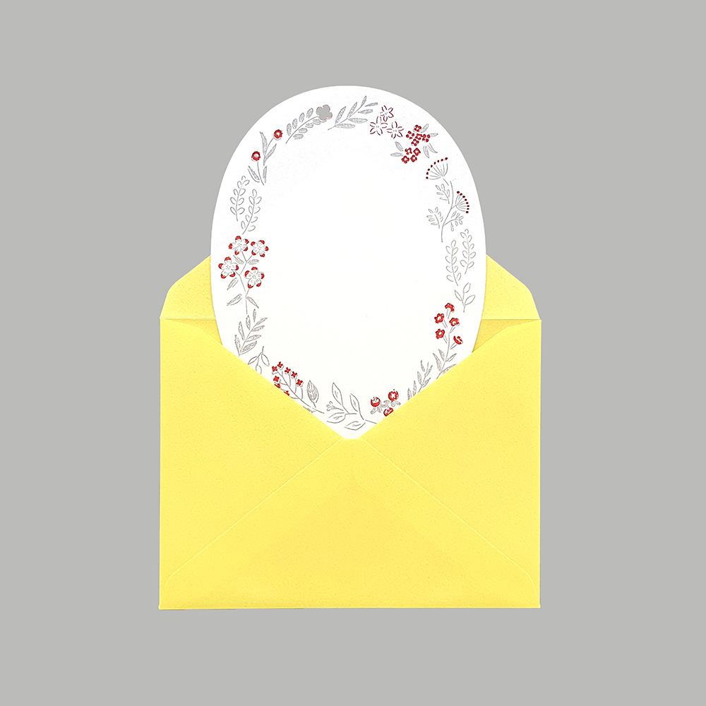 [MIDORI] Letterpress letter set - Wreath Red