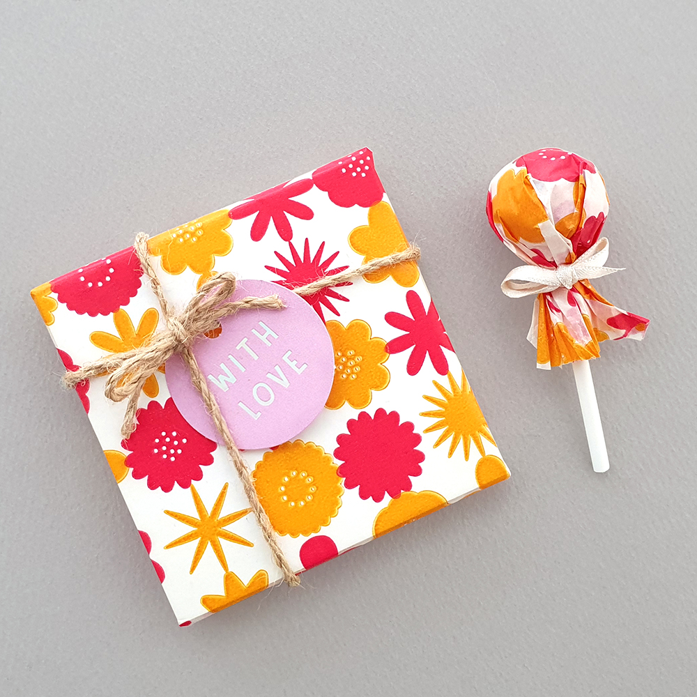 [MIDORI] Glassine paper roll wrap - Flower Pink_Yellow
